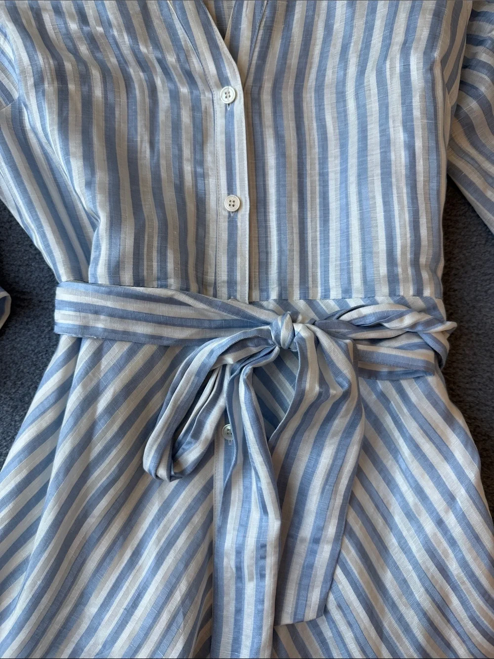 Veronica Beard Blue and White Striped Midi Dress - Picture 6 of 12